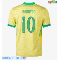 Camisa de time de futebol Brasil Rodrygo Goes #10 Replicas 1º Equipamento Copa America 2024 Manga Curta